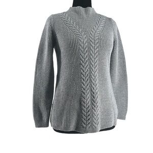 Talbots cable knit sweater wool blend warm cozy cabin cottage minimalist sz sm